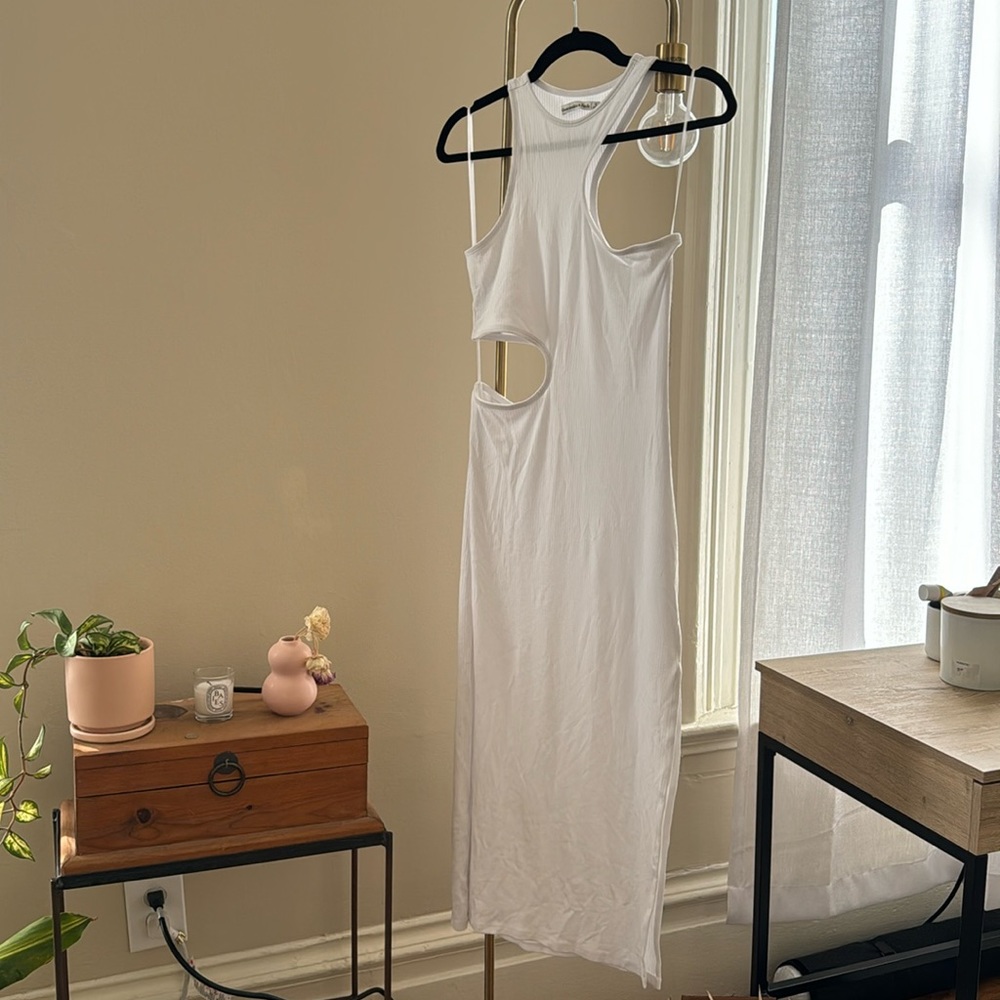 Abercrombie white knit cutout dress